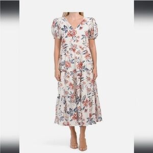 Lucky Brand Floral Cream Maxi Dress